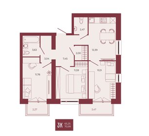 Квартира 71 м², 3-комнатная - изображение 1