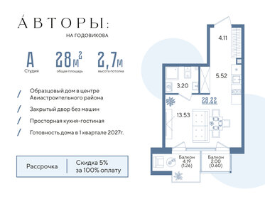 Квартира 28,2 м², студия - изображение 1