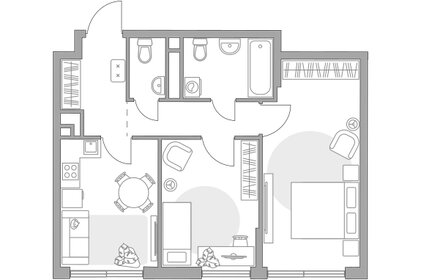 Квартира 51,5 м², 2-комнатная - изображение 1