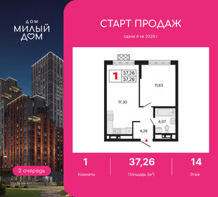 Квартира 37,3 м², 1-комнатная - изображение 1
