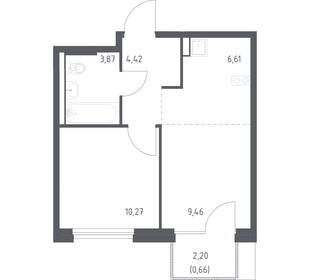 Квартира 35,2 м², 1-комнатная - изображение 1