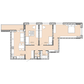 Квартира 93 м², 3-комнатная - изображение 1