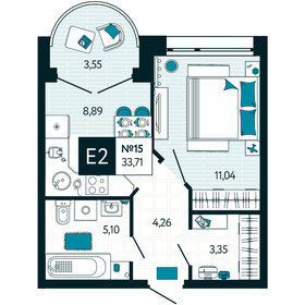 Квартира 33,7 м², 1-комнатная - изображение 1