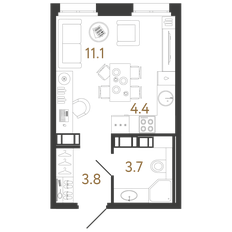 Квартира 23 м², студия - изображение 2