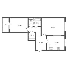 Квартира 66,6 м², 2-комнатная - изображение 1