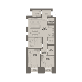 Квартира 93,3 м², студия - изображение 1