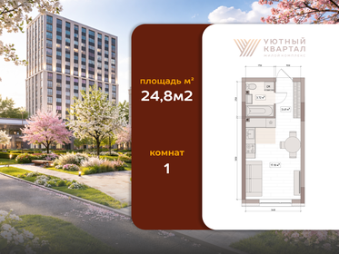 Квартира 24,8 м², студия - изображение 1