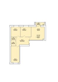 Квартира 89,4 м², 3-комнатная - изображение 3