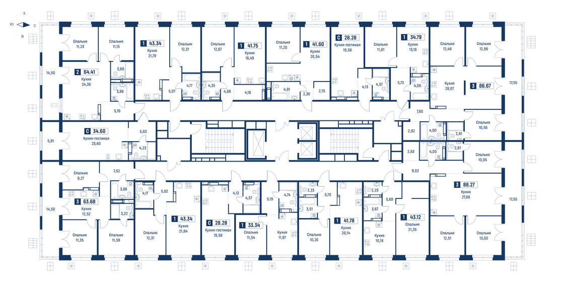 32,7 м², 1-комнатная квартира 6 928 160 ₽ - изображение 13