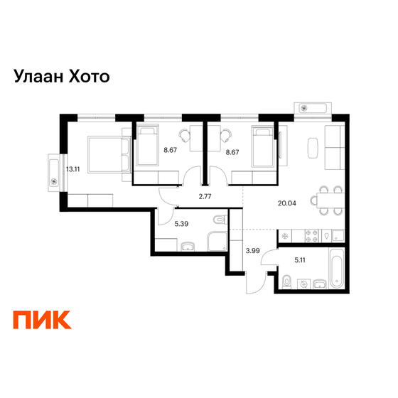 86,4 м², 3-комнатная квартира 16 557 129 ₽ - изображение 32