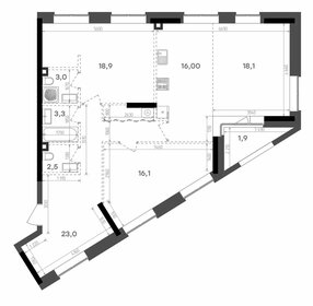 Квартира 102,9 м², 2-комнатная - изображение 1