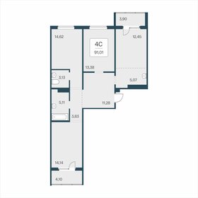 Квартира 91 м², 4-комнатная - изображение 1