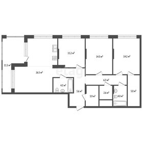 Квартира 113,6 м², 3-комнатная - изображение 1