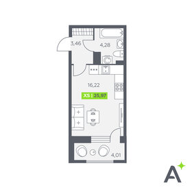 Квартира 26 м², студия - изображение 1