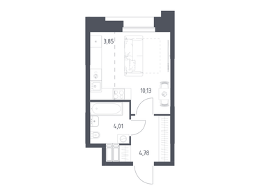 Квартира 22,8 м², студия - изображение 1