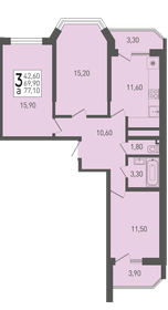 Квартира 77,1 м², 3-комнатная - изображение 1