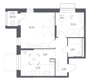 Квартира 53 м², 2-комнатная - изображение 1