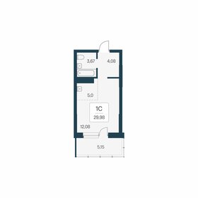 Квартира 30 м², студия - изображение 1