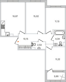 Квартира 76,1 м², 3-комнатная - изображение 1