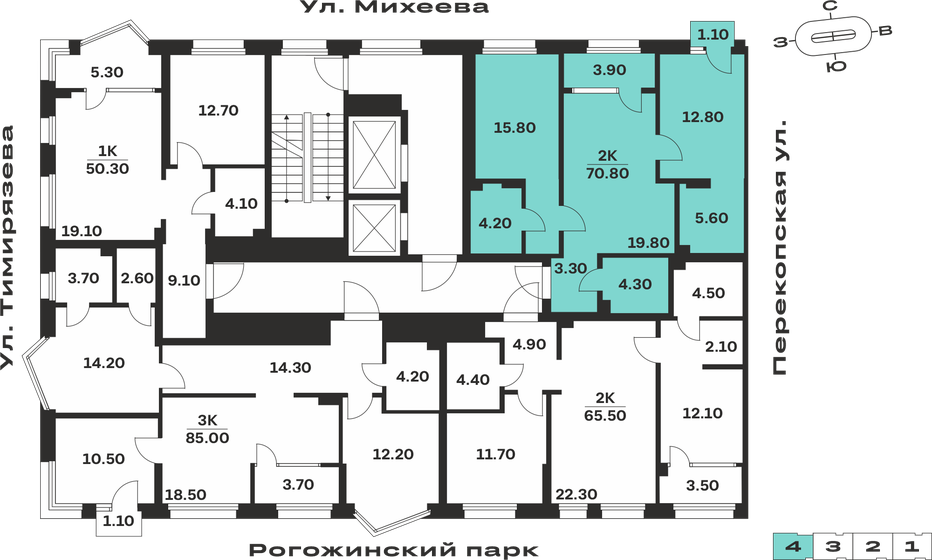 66,3 м², 2-комнатная квартира 11 504 717 ₽ - изображение 51