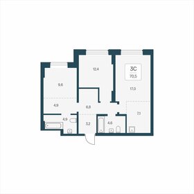 Квартира 70,5 м², 3-комнатная - изображение 1