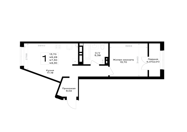 43,1 м², 1-комнатная квартира 9 111 340 ₽ - изображение 30