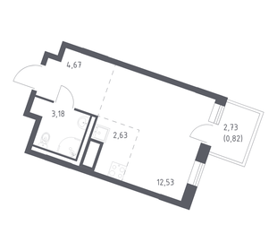 Квартира 23,8 м², студия - изображение 1