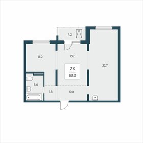 Квартира 63,3 м², 2-комнатная - изображение 1