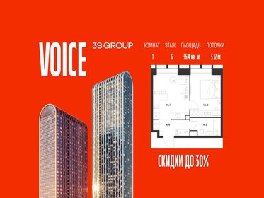 Квартира 36,4 м², 1-комнатная - изображение 1