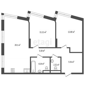Квартира 60,4 м², 2-комнатная - изображение 1