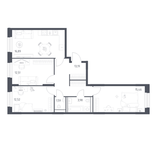 Квартира 76,1 м², 3-комнатная - изображение 1