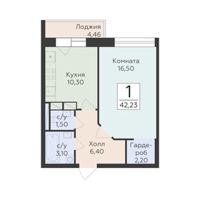 Квартира 42,2 м², 1-комнатная - изображение 2