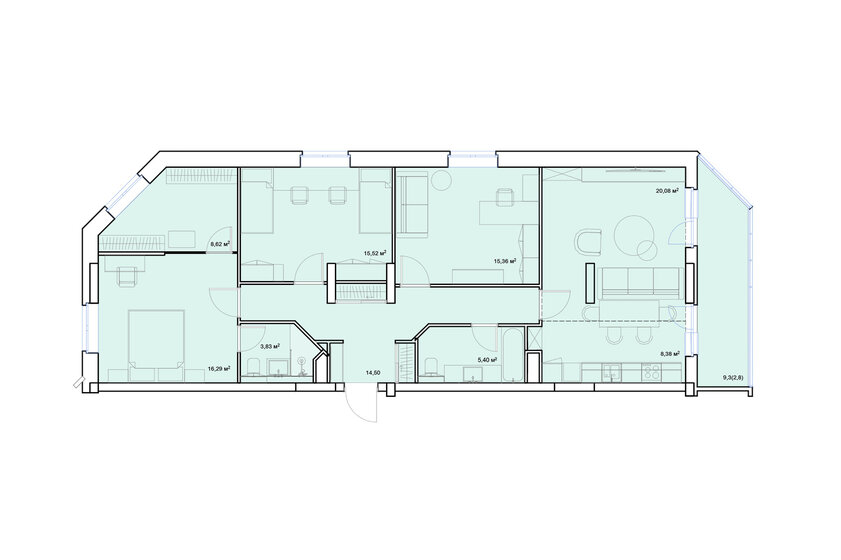 20 м², 1-комнатная квартира 2 060 000 ₽ - изображение 98