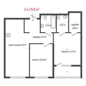 Квартира 59,8 м², 2-комнатная - изображение 1