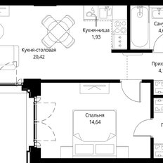 Квартира 49,5 м², 1-комнатная - изображение 3