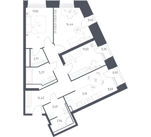 Квартира 82 м², 3-комнатные - изображение 1