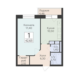 Квартира 42,6 м², 1-комнатная - изображение 2