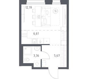 Квартира 27,8 м², студия - изображение 1