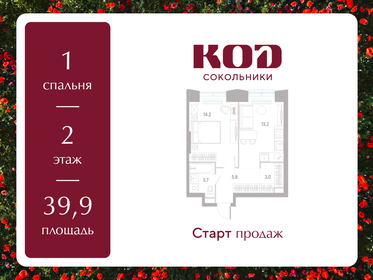 Квартира 39,9 м², 1-комнатная - изображение 1
