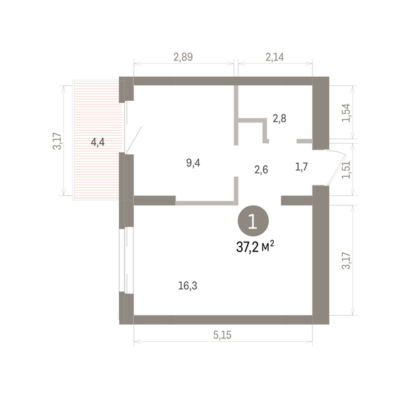 29,4 м², 1-комнатная квартира 3 800 000 ₽ - изображение 61