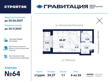 Квартира 24,3 м², студия - изображение 1
