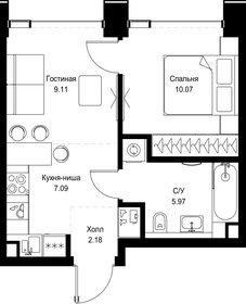 Квартира 34,4 м², 1-комнатная - изображение 2