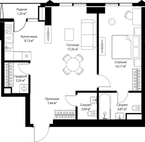 Квартира 62,3 м², 1-комнатная - изображение 2