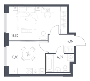 Квартира 35,4 м², 1-комнатная - изображение 1