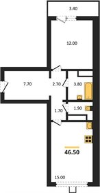 Квартира 46,5 м², 1-комнатная - изображение 1