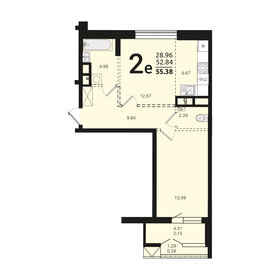 Квартира 55,4 м², 2-комнатная - изображение 1