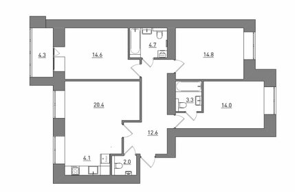 Квартира 94,8 м², 4-комнатная - изображение 2