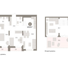 Квартира 123,6 м², 3-комнатная - изображение 2