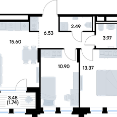 Квартира 54,6 м², 2-комнатная - изображение 3