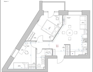 Квартира 55 м², 2-комнатная - изображение 1